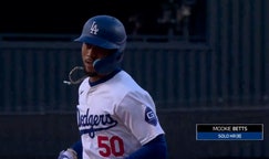Mookie Betts BELTS a leadoff home run giving Dodgers an early 1-0 lead over Reds